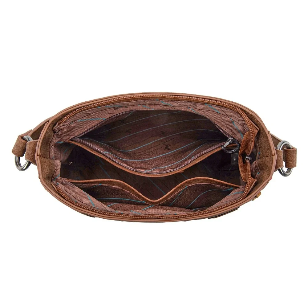 Montana West Embroidered Hobo Bag Brown